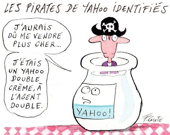 Dessin: Quatre inculpés pour le piratage de Yahoo